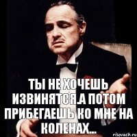 Ты не хочешь извинятся.А потом прибегаешь ко мне на коленах...