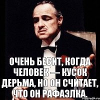 Очень бесит, когда человек — кусок дерьма, но он считает, что он рафаэлка.