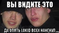 Вы видите это Да опять Lokid всех нангнул