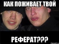 как поживает твой реферат???