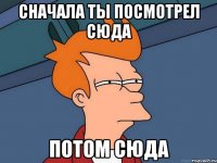 сначала ты посмотрел сюда потом сюда