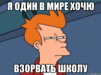 Я один в мире хочю взорвать школу