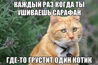 КАЖДЫЙ РАЗ КОГДА ТЫ УШИВАЕШЬ САРАФАН ГДЕ-ТО ГРУСТИТ ОДИН КОТИК