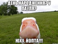 День народження? У Пауля? Юху, йопта!!!