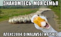 Знакомтесь, моя семья Алекс2004, Dimalav567 и Fish13