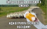 Эй,ты ! Едешь в Дзерж в 3 смену? Иди в группу гуся,всё обсудим!