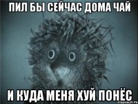 пил бы сейчас дома чай и куда меня хуй понёс