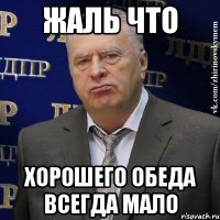 жаль что хорошего обеда всегда мало