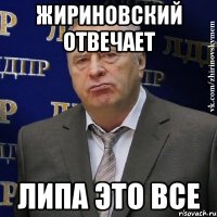 Жириновский отвечает липа это все