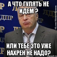 А что гулять не идем ? или тебе это уже нахрен не надо?