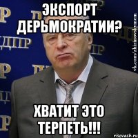 Экспорт дерьмократии? Хватит это терпеть!!!