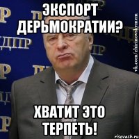 Экспорт дерьмократии? Хватит это терпеть!