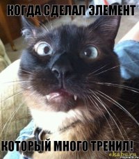 Когда сделал элемент Который много тренил!