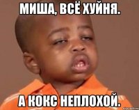 Миша, всё хуйня. А кокс неплохой.