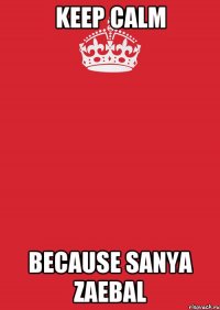 Keep calm Because Sanya zaebal