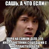 сашь, а что если шура на самом деле это инопланетянин,сошедший с инопланеткорабля