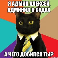 Я админ Алексей, админил в судах А чего добился ты?