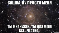 Сашка, ну прости меня Ты мне нужен...ты для меня всё....честно...