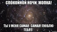 Спокойной ночи, Жопка! Ты у меня самая- самая! Люблю тебя!)*