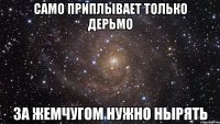 Само приплывает только дерьмо за жемчугом нужно нырять