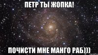 Петр ты жопка! почисти мне манго раб)))