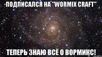 Подписался на "Wormix Craft" теперь знаю всё о Вормикс!