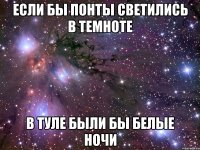 если бы понты светились в темноте в туле были бы белые ночи