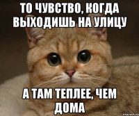 то чувство, когда выходишь на улицу а там теплее, чем дома