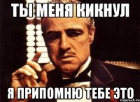 Ты меня кикнул Я припомню тебе это