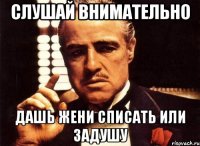 Слушай внимательно Дашь жени списать или задушу