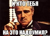 И кто тебя На это надоумил?