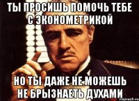 ты просишь помочь тебе с эконометрикой но ты даже не можешь не брызнаеть духами