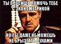 ты просишь помочь тебе с эконометрикой но ты даже не можешь не брызгать духами