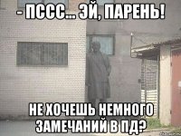 - Пссс... Эй, парень! Не хочешь немного замечаний в ПД?