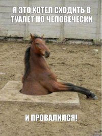 Я ЭТО,ХОТЕЛ СХОДИТЬ В ТУАЛЕТ ПО ЧЕЛОВЕЧЕСКИ И ПРОВАЛИЛСЯ!