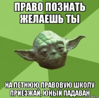 право познать желаешь ты на летнюю правовую школу приезжай, юный падаван