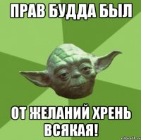 Прав Будда был от желаний хрень всякая!