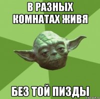 в разных комнатах живя без той пизды