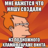 мне кажется что няшу создали из подножного хлама в гараже винта