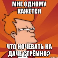мне одному кажется что ночевать на даче стрёмно?