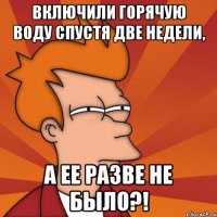 ВКЛЮЧИЛИ ГОРЯЧУЮ ВОДУ СПУСТЯ ДВЕ НЕДЕЛИ, А ЕЕ РАЗВЕ НЕ БЫЛО?!