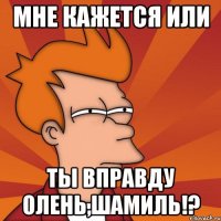 мне кажется или ты вправду олень,Шамиль!?