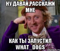 Ну давай,расскажи мне как ты запустил what_dogs