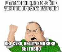 Штурмовики, который не дают по просьбе патроны вы, сука, не штурмовики - вы говно