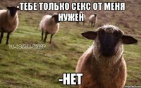 -тебе только секс от меня нужен -нет