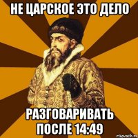 не царское это дело разговаривать после 14:49