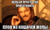 Нельзя просто так приготовить плов из кошачей жопы