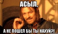 Асыл, а не пошел бы ты нахуй?!