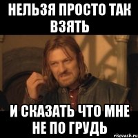 Нельзя просто так взять И сказать что мне не по грудь