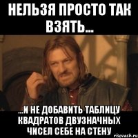 НЕЛЬЗЯ ПРОСТО ТАК ВЗЯТЬ... ...И НЕ ДОБАВИТЬ ТАБЛИЦУ КВАДРАТОВ ДВУЗНАЧНЫХ ЧИСЕЛ СЕБЕ НА СТЕНУ